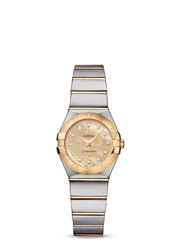 Omega Constellation Quartz 24 Brushed Stainless Steel / Yellow Gold / Champagne MOP